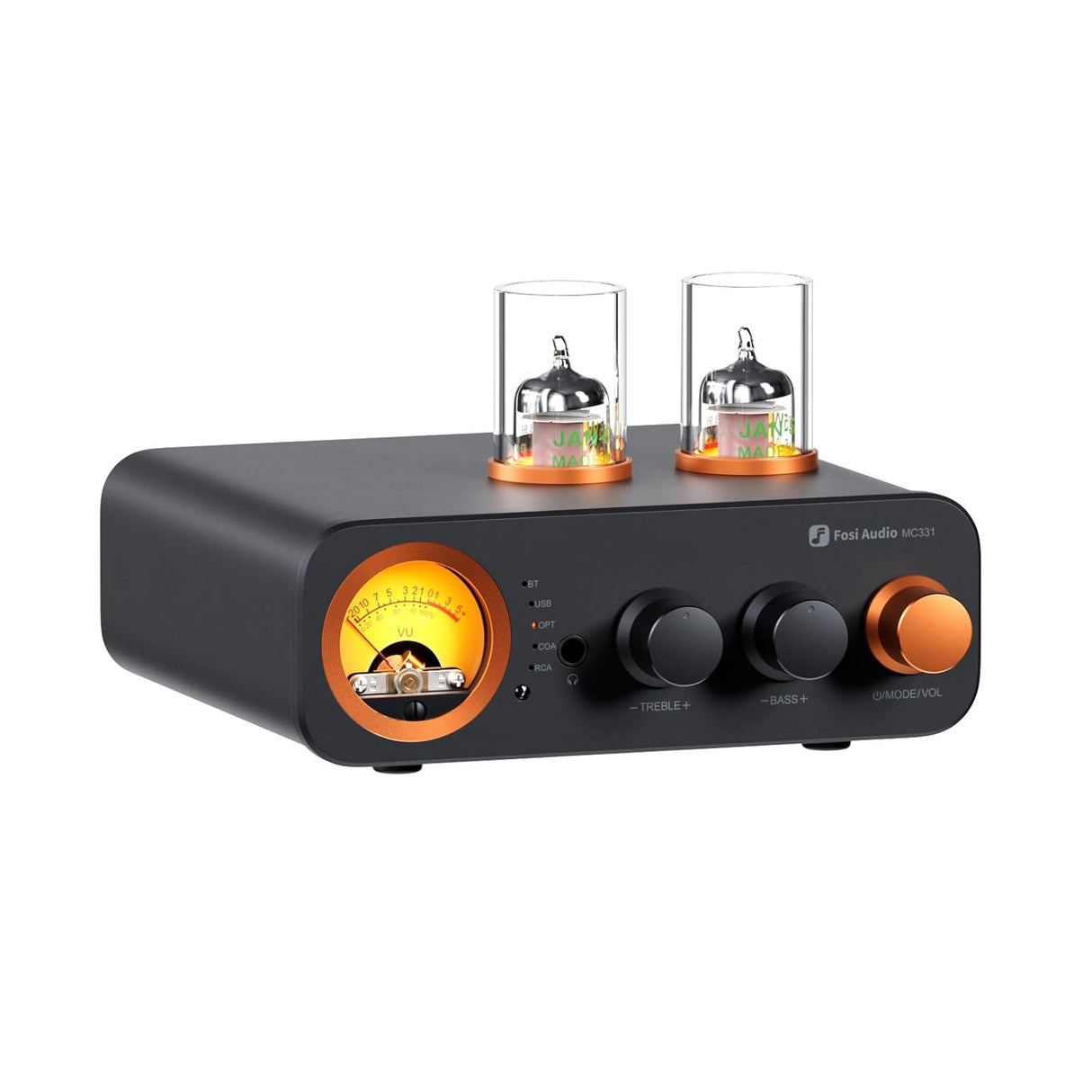 Fosi Audio MC331 Tube Integrated Bluetooth Amplifier with DAC and VU Meter