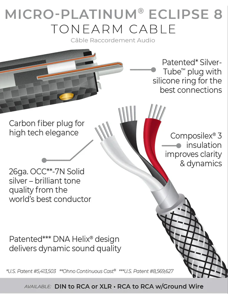 Wireworld Micro-Platinum Eclipse 8 Tonearm Cables